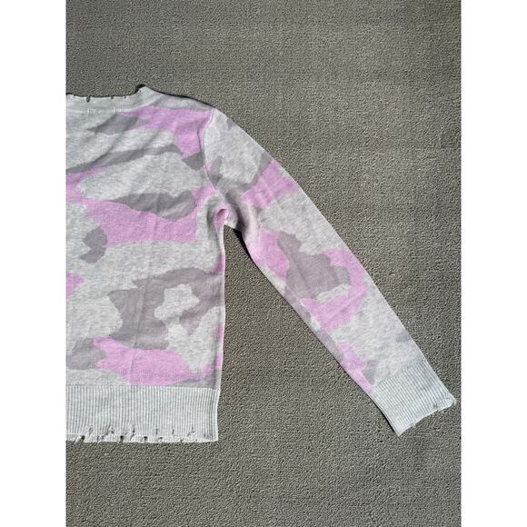 Fate‎ Light Purple Camo Distressed V‑neck Sweater Women S Casual Grunge - Picture 7 of 8